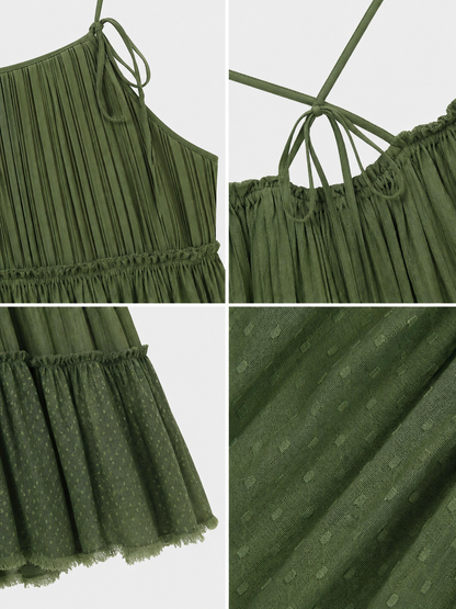 Cotton Boho Sleeveless Open-Back Dress