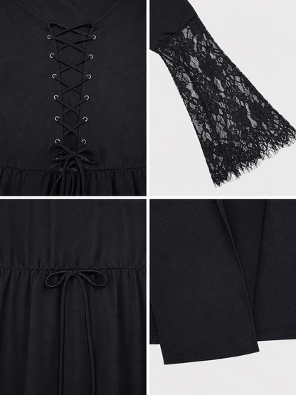Gothic Halloween Costume with Dress and Accessories