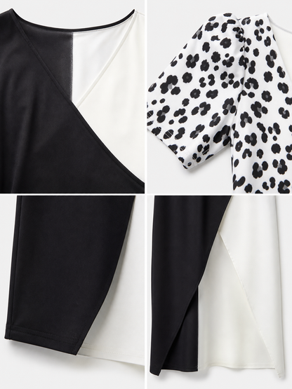 Cruella cosplay dress, black and white, long