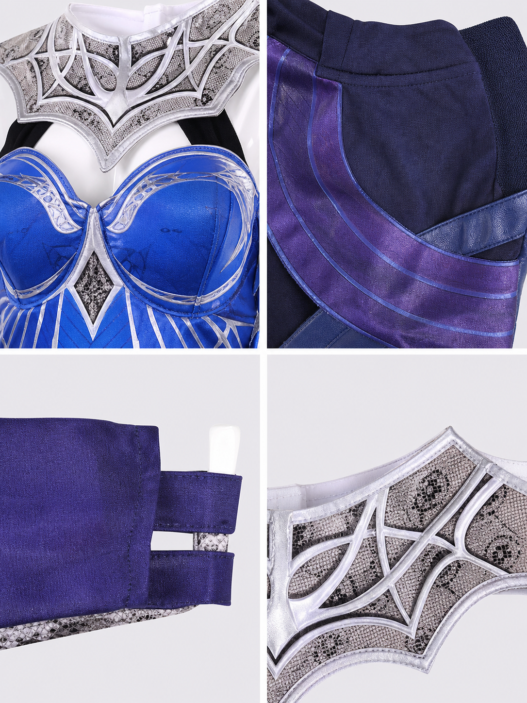 Kitana Cosplay Costume: Blue Armor with Mask