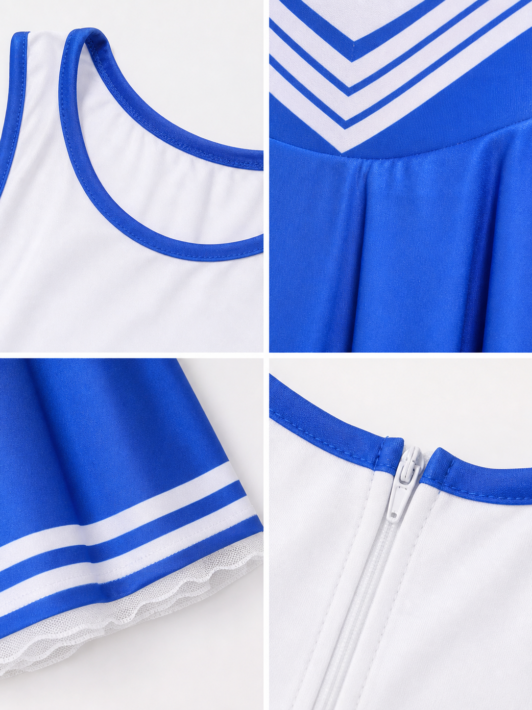 Cheerleading Costume with Pom-Poms and Knee-High Socks