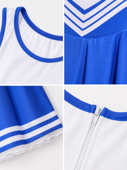 Cheerleading Costume with Pom-Poms and Knee-High Socks
