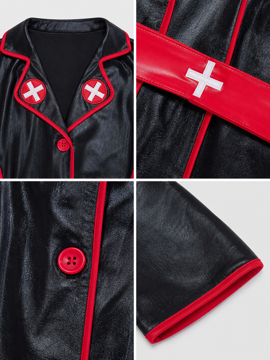 Medical Staff Role-Play Costume with Shorts and Cap detail view