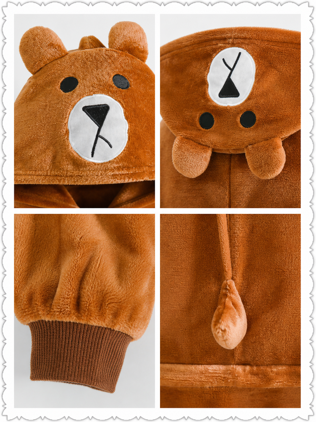 Plush Hooded Bear Kigurumi Jumpsuit