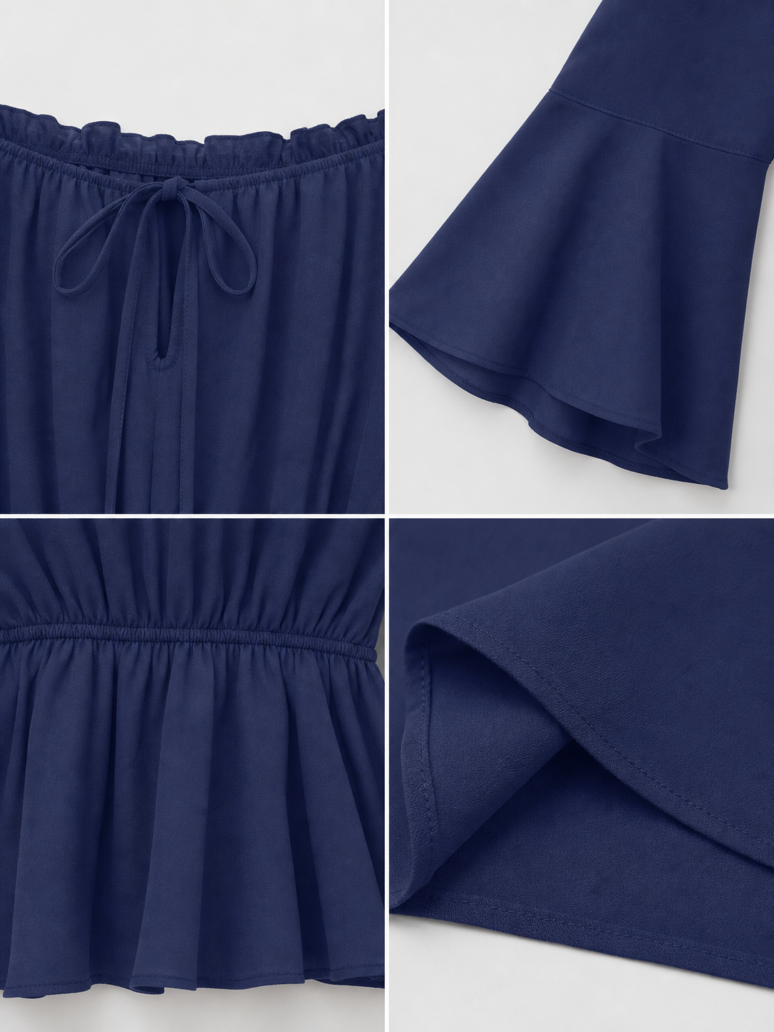 Off-the-Shoulder Blouse with Long Sleeves
