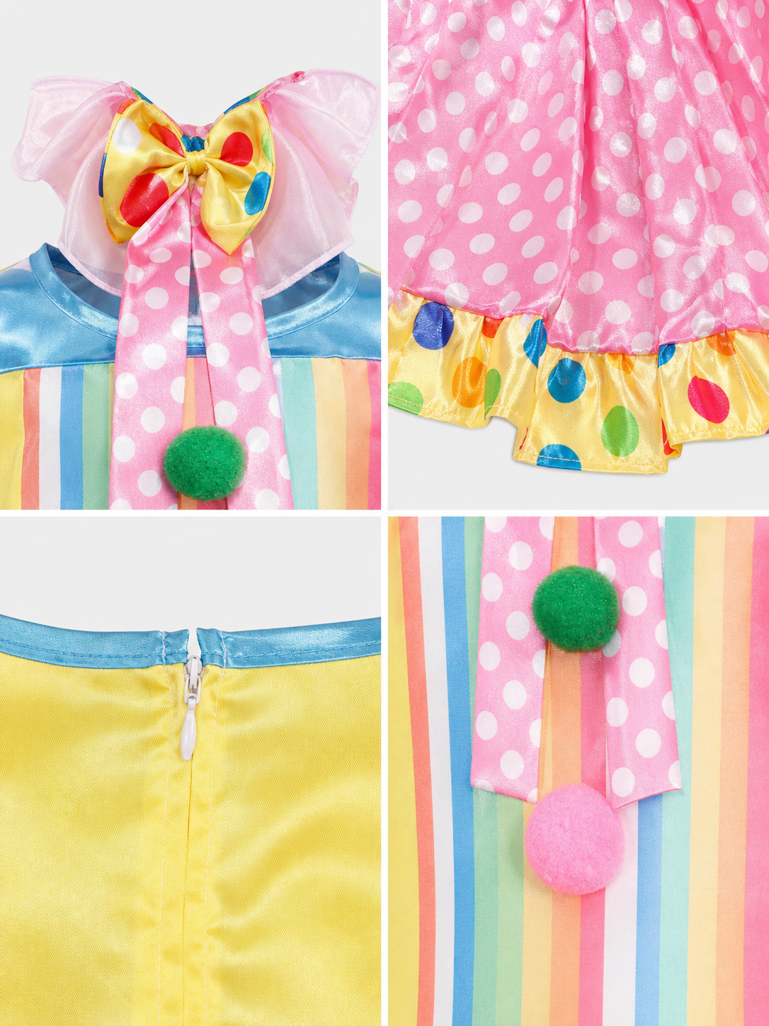 Bright Clown Costume Dress for Carnival and Stage