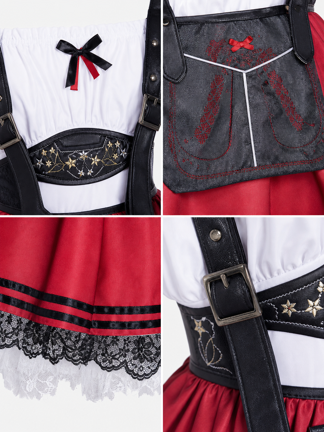 Burgundy Dirndl-Style Costume