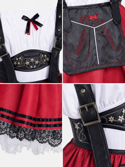 Burgundy Dirndl-Style Costume