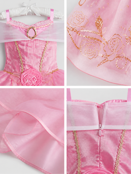 Halloween Princess Costume with Pink Dress detail view