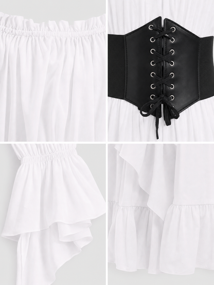 Medieval Maxi Dress with Corset Panel