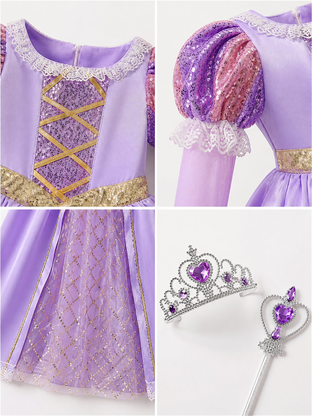 Princess Costume for Halloween and Cosplay detail view