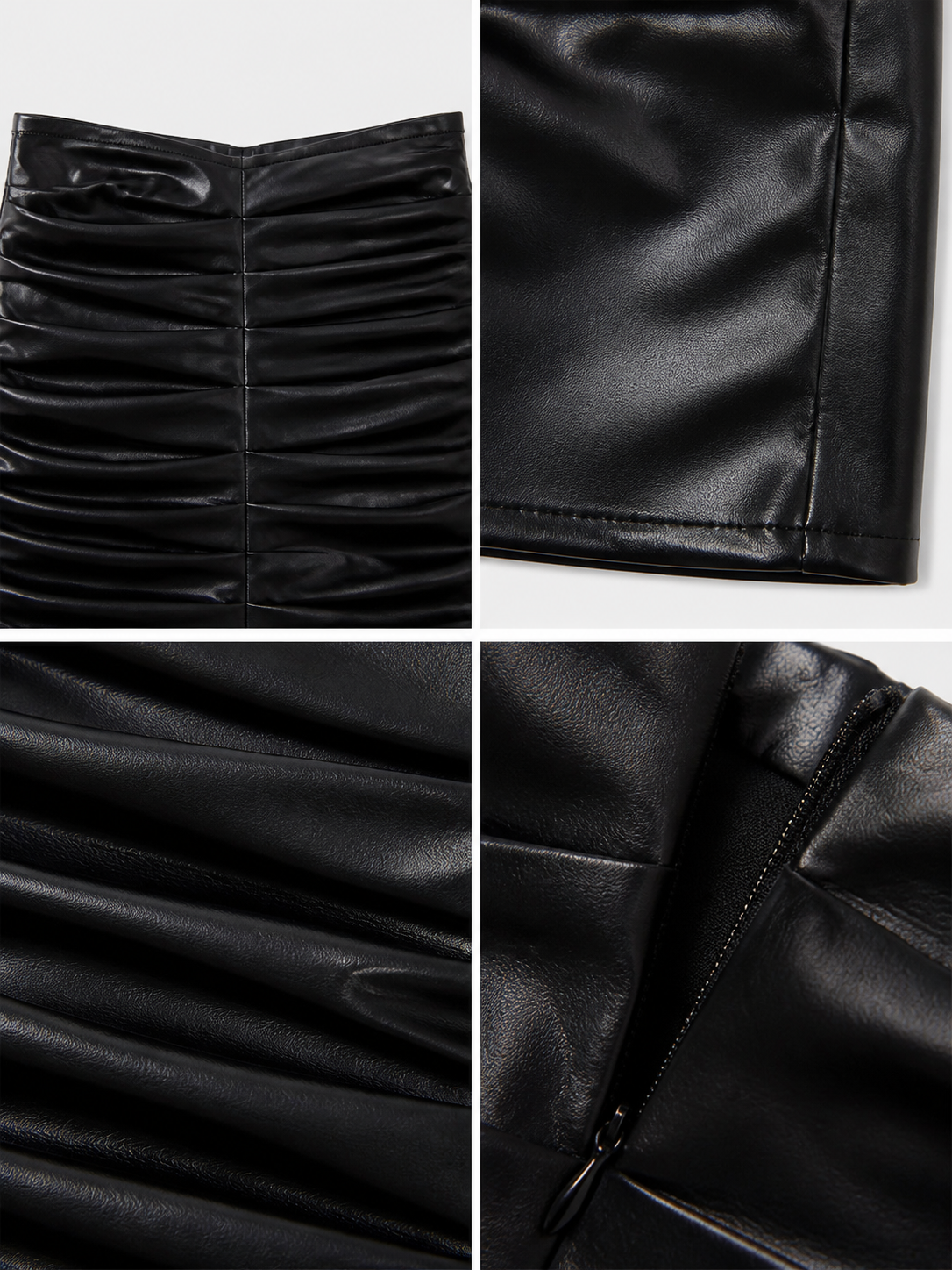 Black High-Waisted Mini Skirt with Ruffles