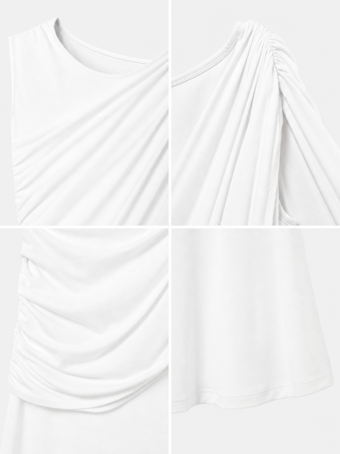 White draped dress with flowing train product view 48