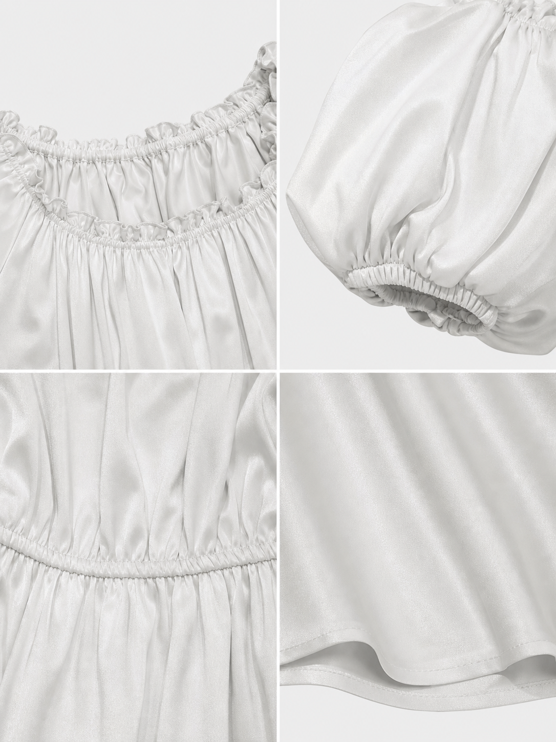White Long Bridgerton Dress with Sleeves