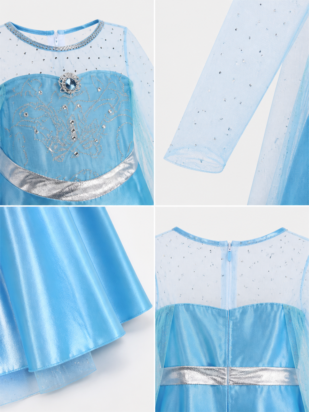 Ice Princess Carnival Costume for Halloween and Cosplay detail view