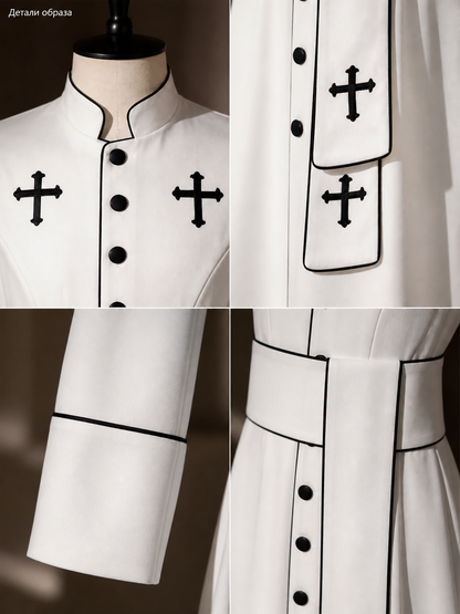 Gothic Stage Costume Coat with Belt for Cosplay detail view