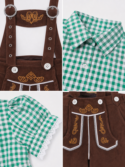 Shirt and Suspender Shorts Set