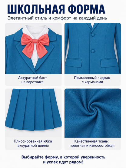 School Uniform Set with Pleated Skirt detail view