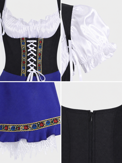 Historical Ethnic Costume with Corset and Skirt