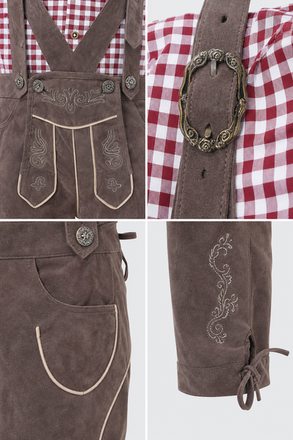 Costume Set: Plaid Shirt and Bib Overalls