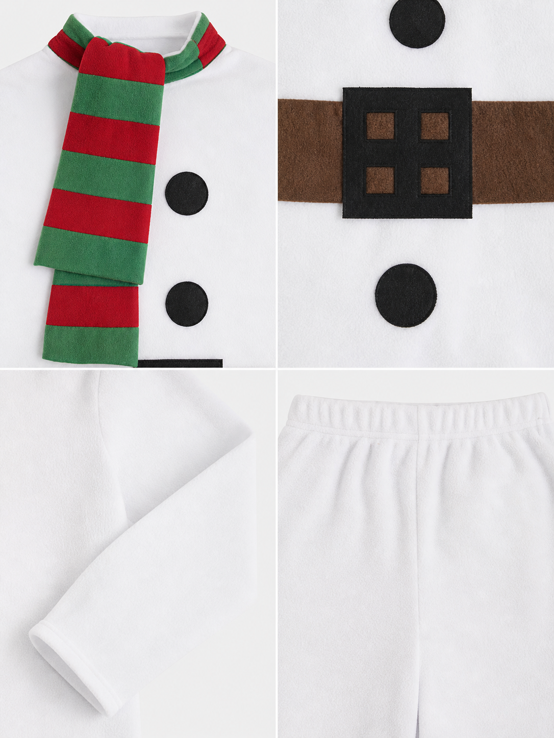 New Year's snowman costume with hat, scarf, and belt