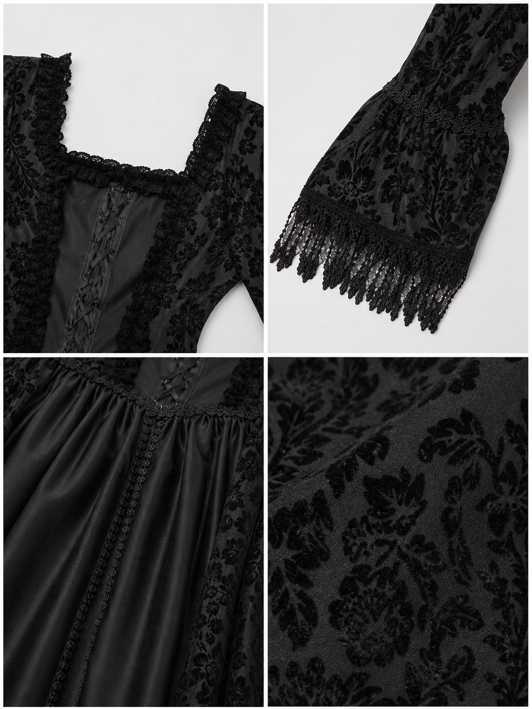 Gothic Victorian-style lace dress product detail composite
