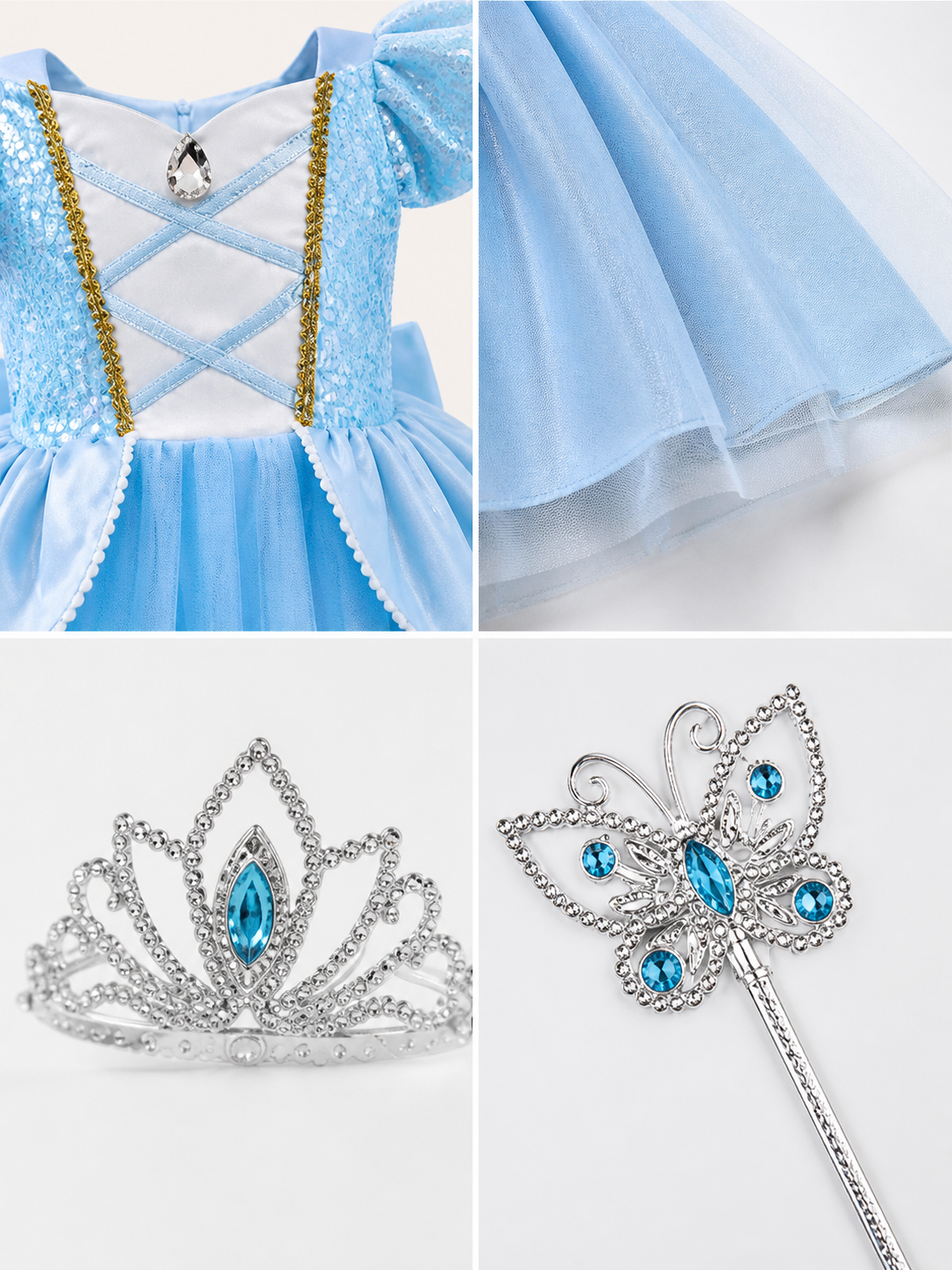 Blue Princess Halloween Costume detail view