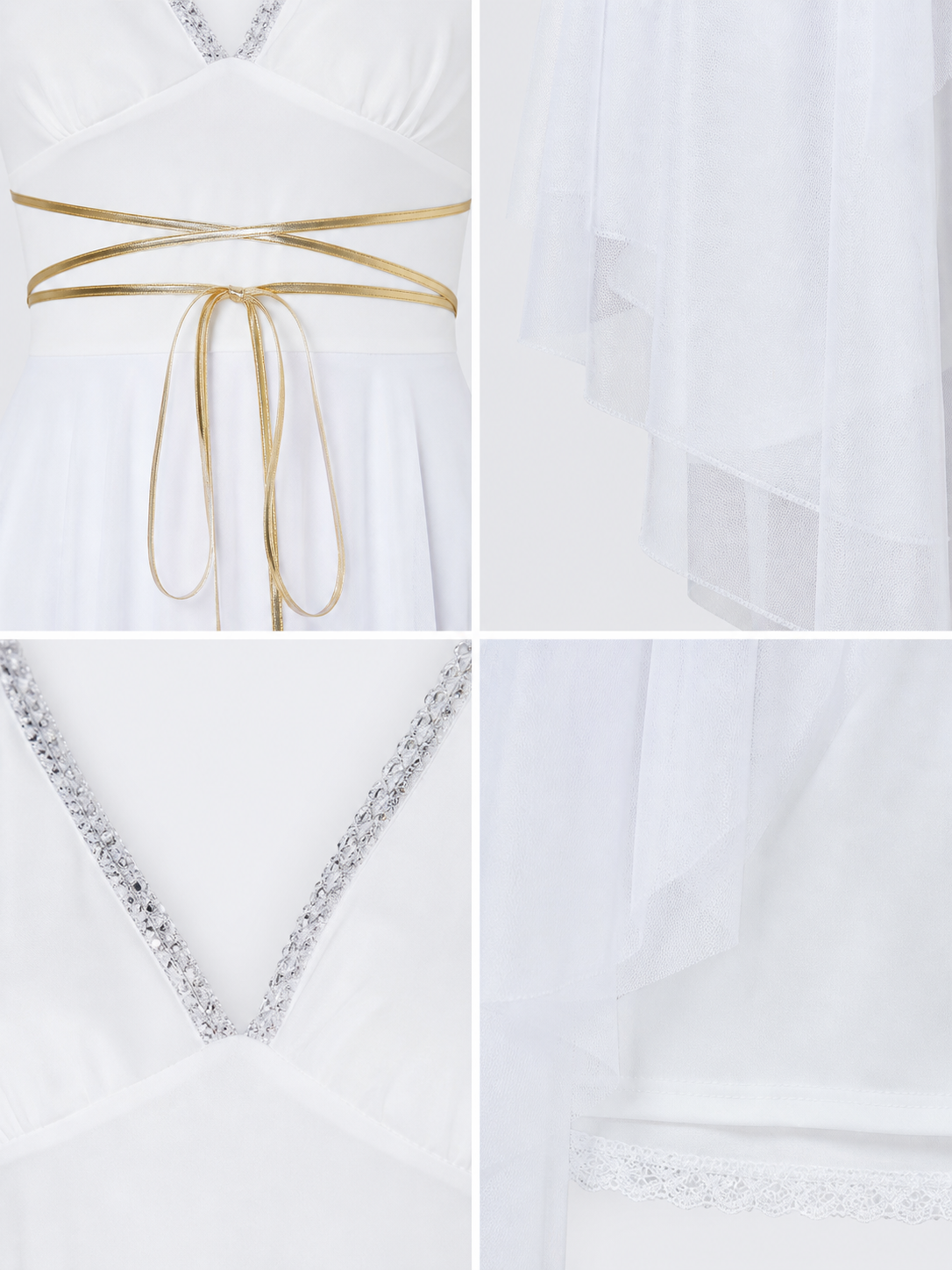 Cleopatra Costume Dress with Cape and Gold Details