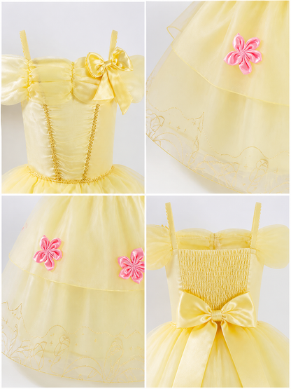 Yellow Princess Costume for Halloween detail view