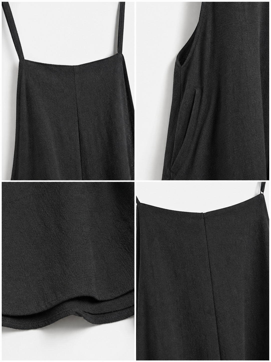 Black wide-leg strappy jumpsuit product view 22