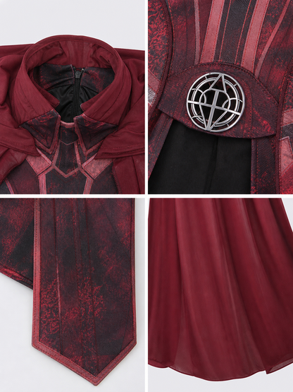 Scarlet Witch superhero cosplay costume with cape product detail composite