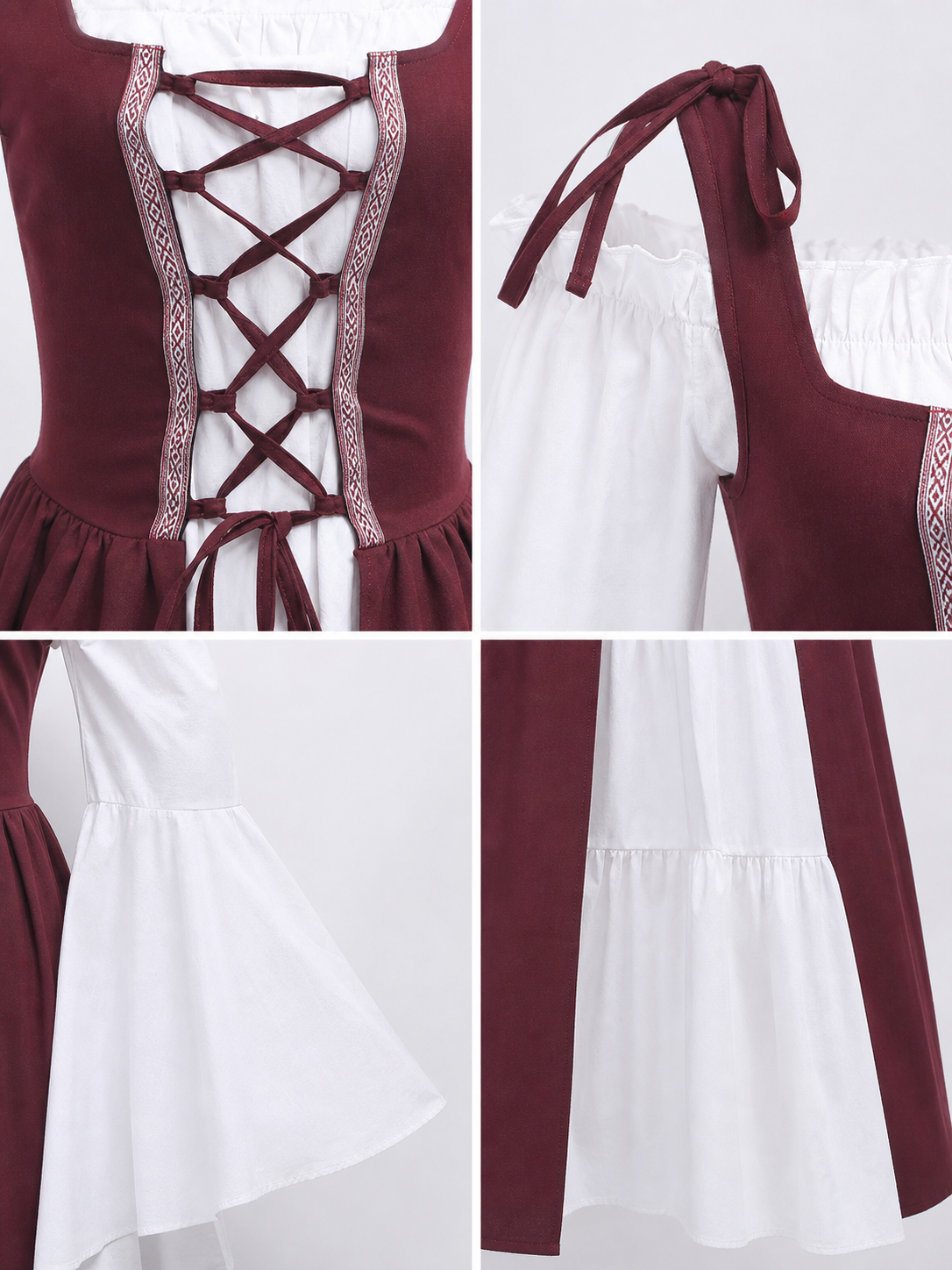 Renaissance-Style Medieval Dress with Lacing