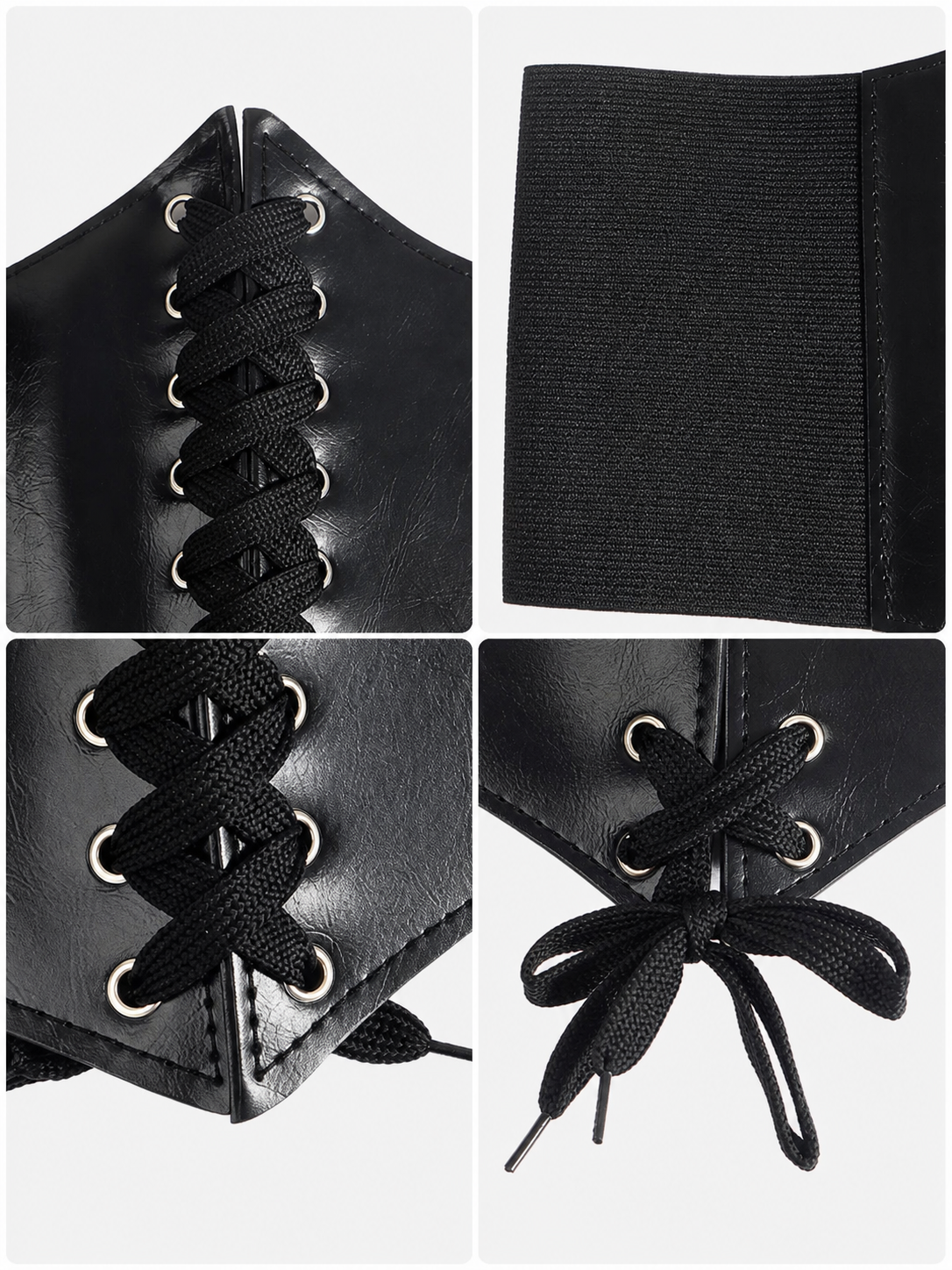 Black Lace-Up Corset Belt for Styling Outfits