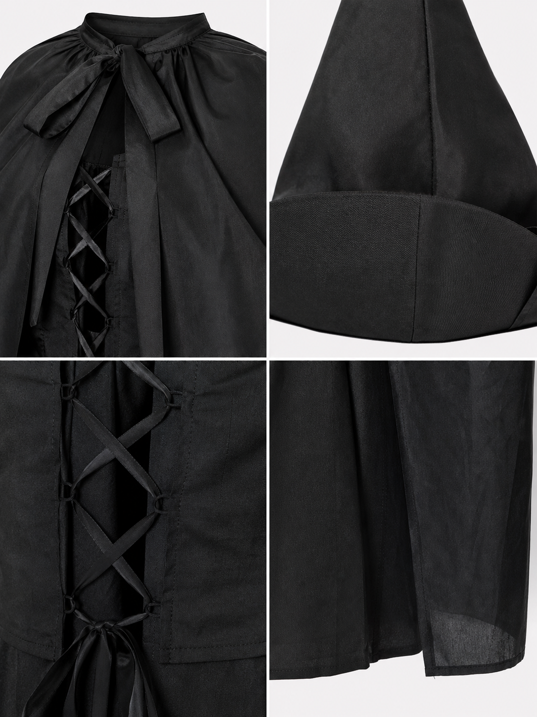 Costume set with dress, cape, and hat