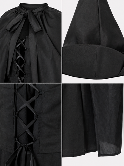 Costume set with dress, cape, and hat