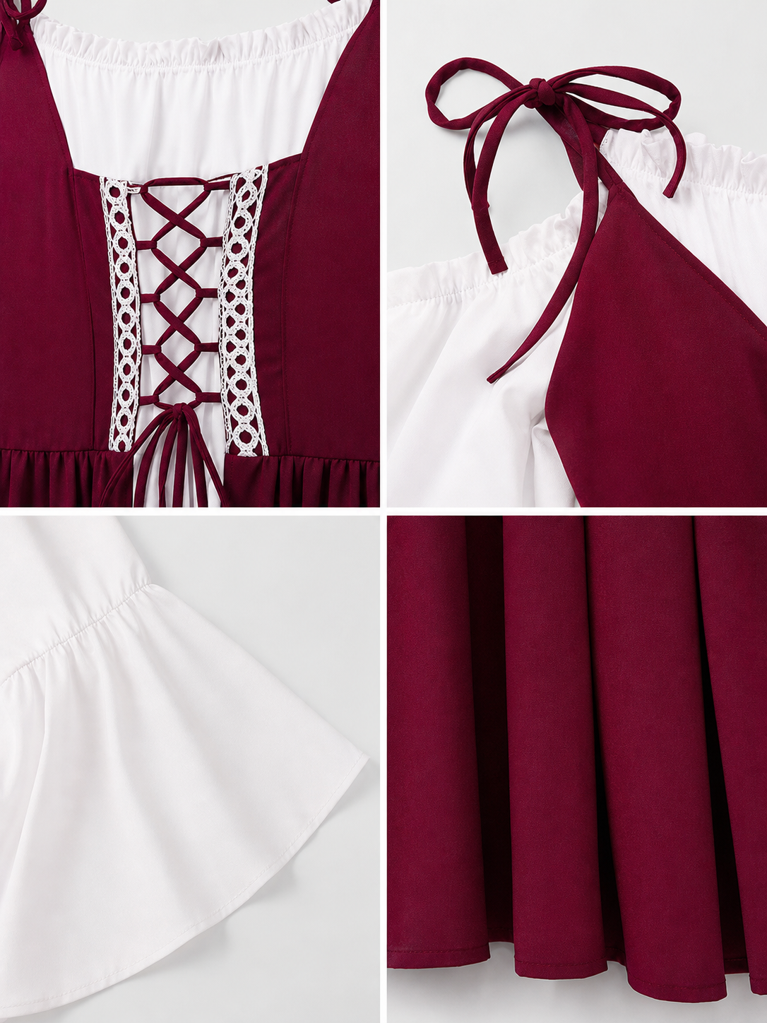 Long Medieval-Style Dress with Blouse