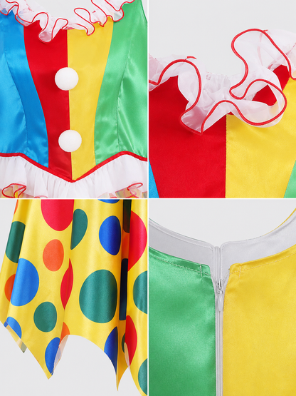 Bright Clown Costume for Parties and Carnivals