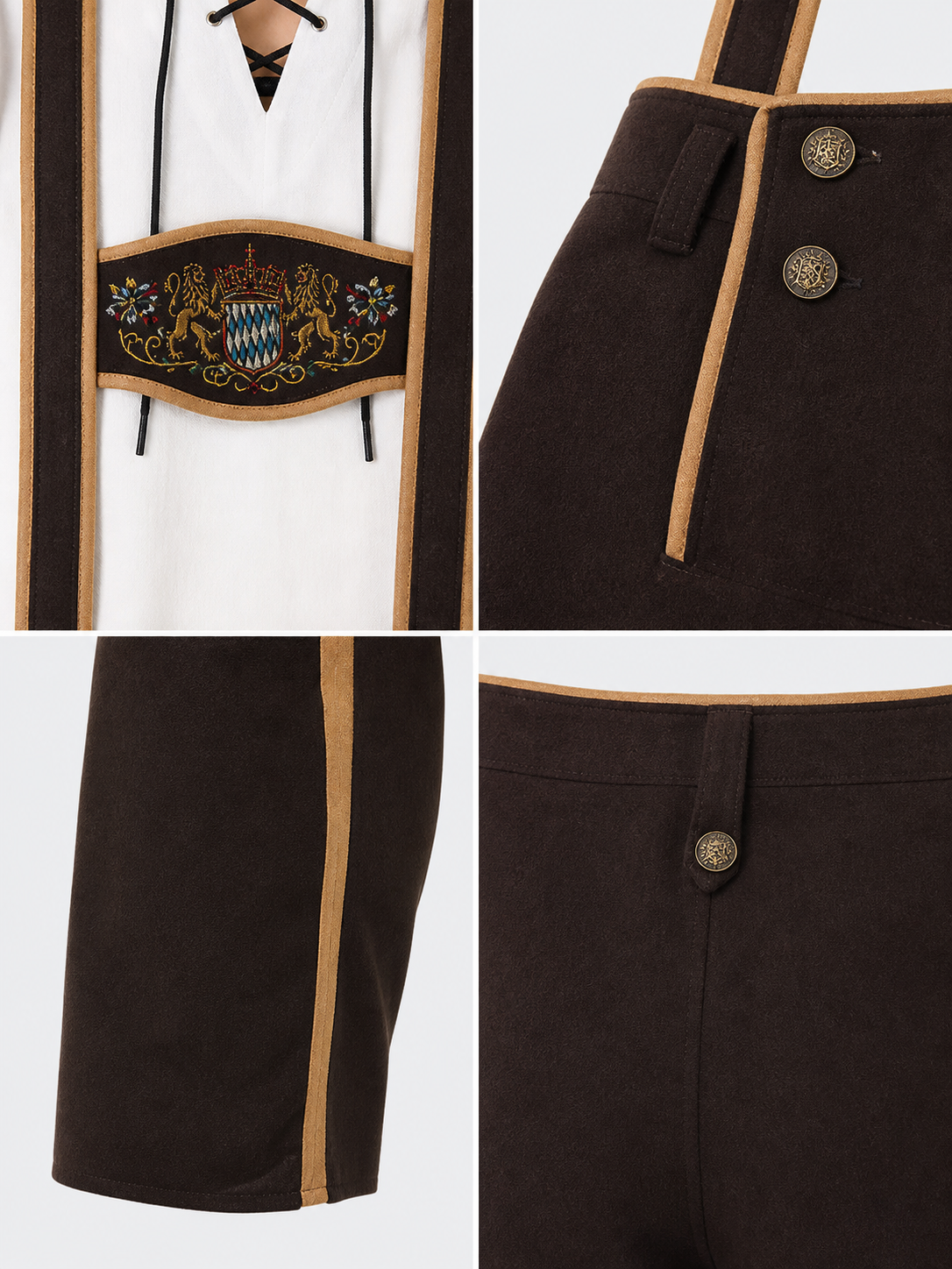 Bavarian Oktoberfest Costume with Shorts and Hat