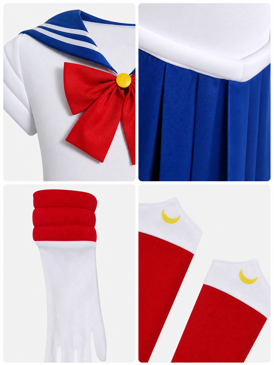 Sailor Moon Cosplay Costume: Top, Skirt, and Accessories