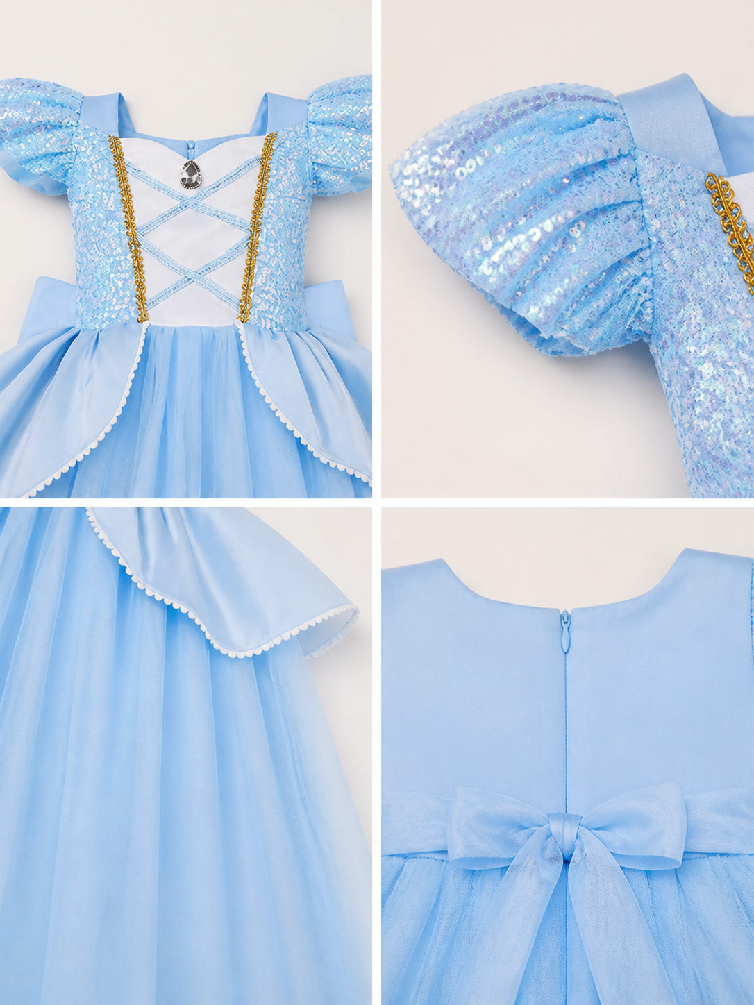 Princess Halloween and Cosplay Costume Dress detail view