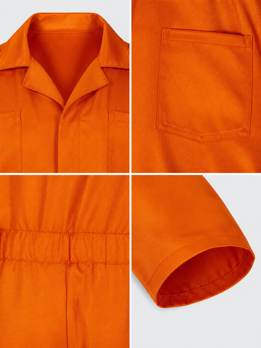 Orange Long-Sleeve Utility Jumpsuit