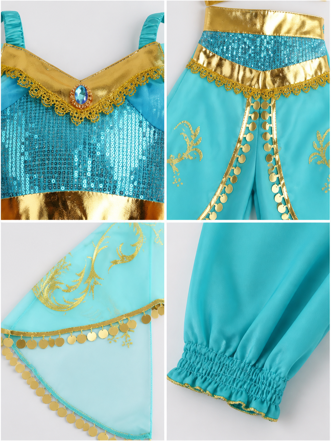 Princess Costume (Top and Pants) for Halloween detail view