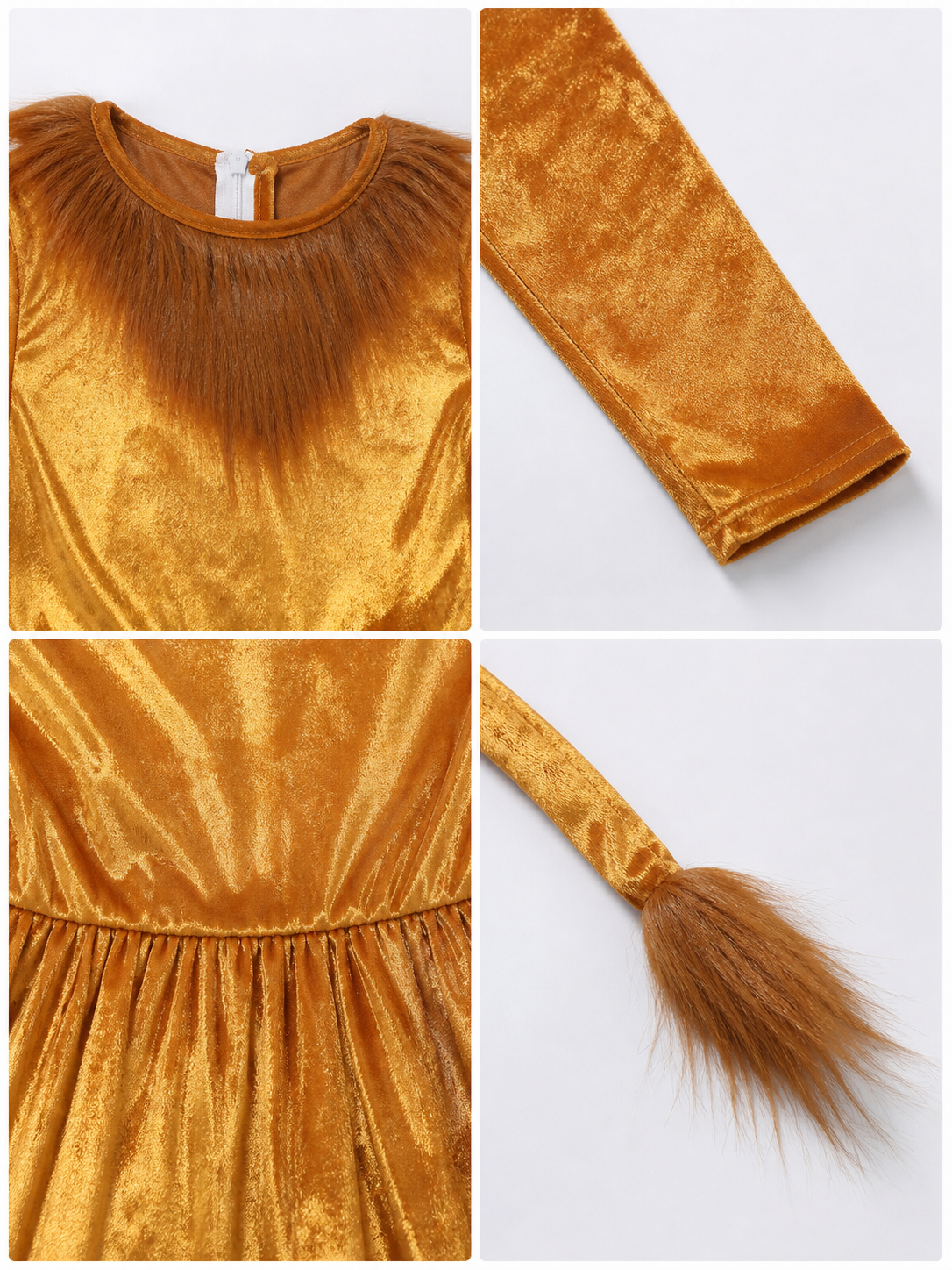 Lion Costume Dress with Ears and Tail