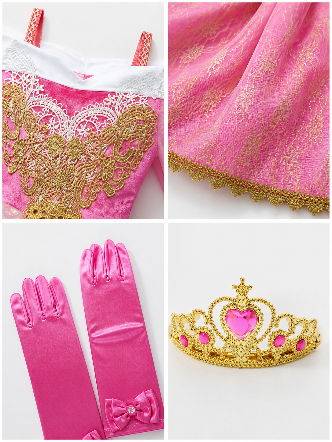 Pink Princess Costume for Halloween detail view