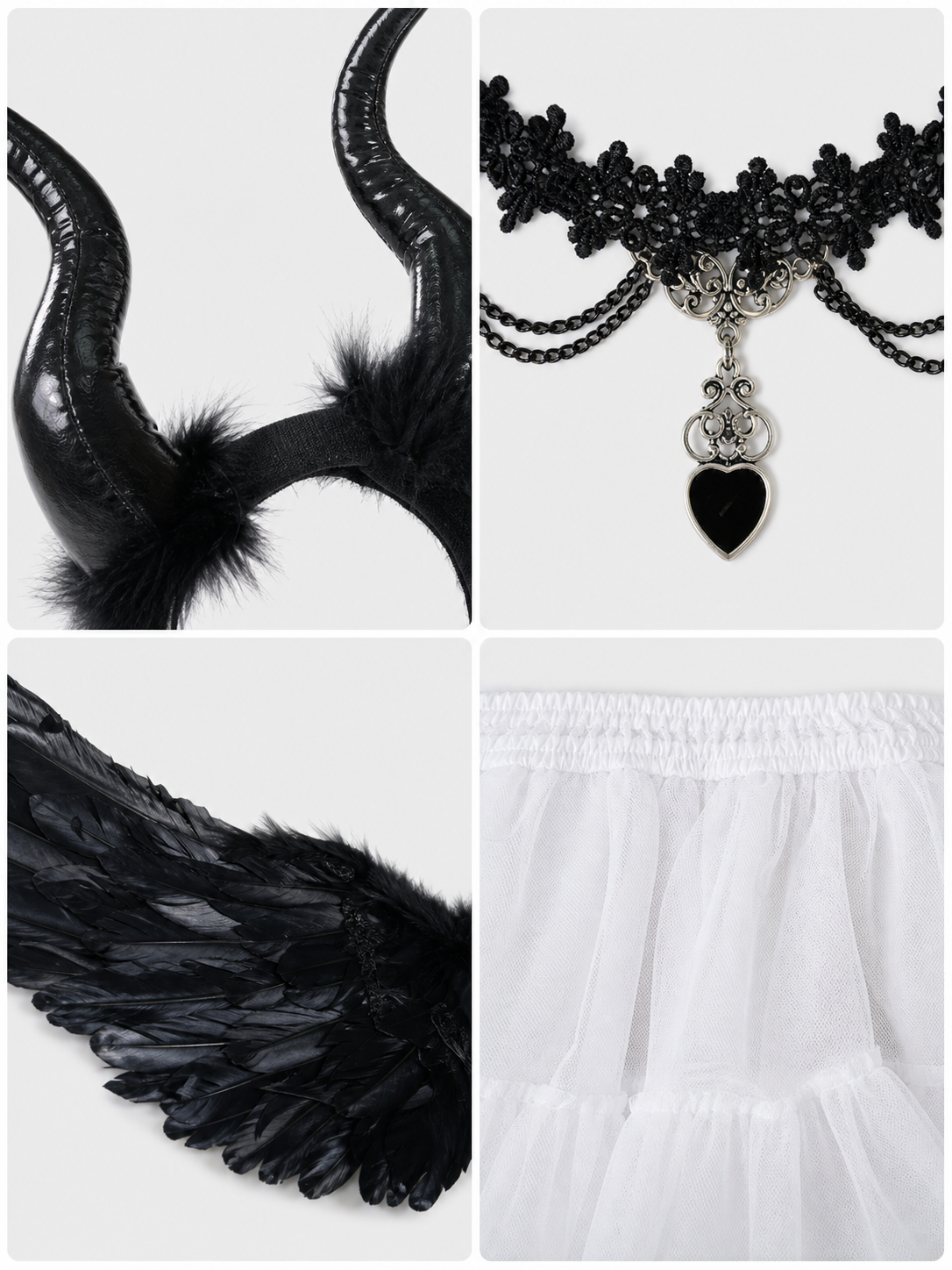 Carnival Accessory Set: Horns, Wings, Skirt