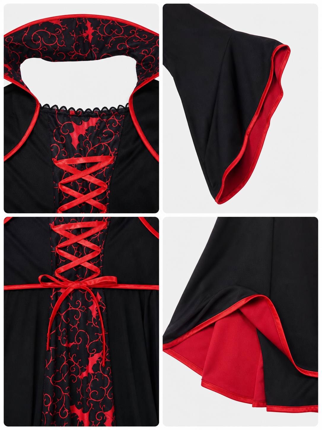 Vampire Cosplay Dress, Red and Black