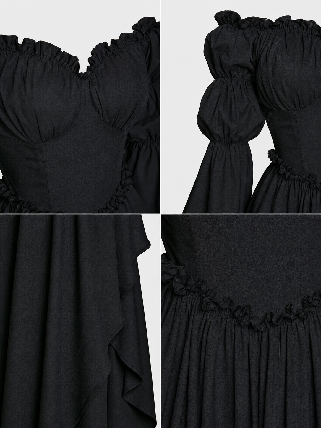 Black Long Gothic Vintage-Style Dress