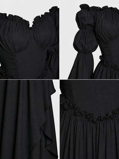 Black Long Gothic Vintage-Style Dress