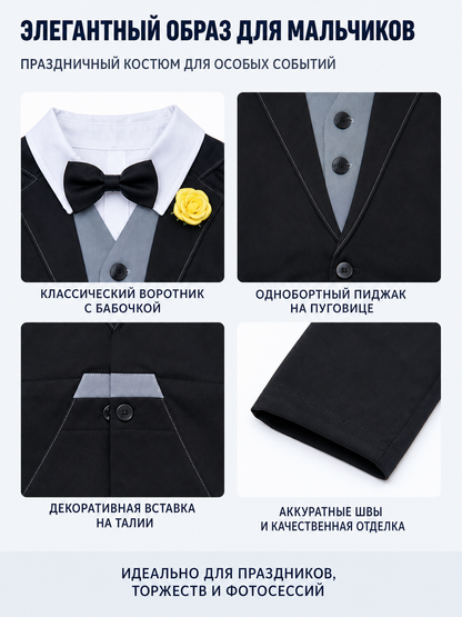 Nick Cosplay Jumpsuit, Tuxedo with Bow Tie