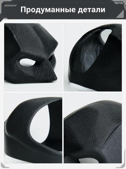 Black Cat Carnival Mask for Halloween and Cosplay detail view